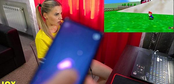  Letsplay Retro Game With Remote Vibrator in My Pussy - OrgasMario By Letty Black